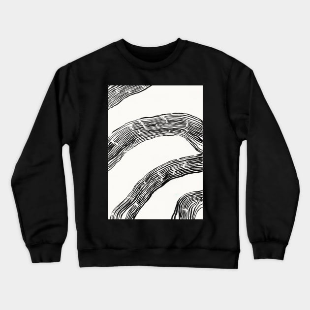 Linear Spatiality Minimal Art Crewneck Sweatshirt by Crestern